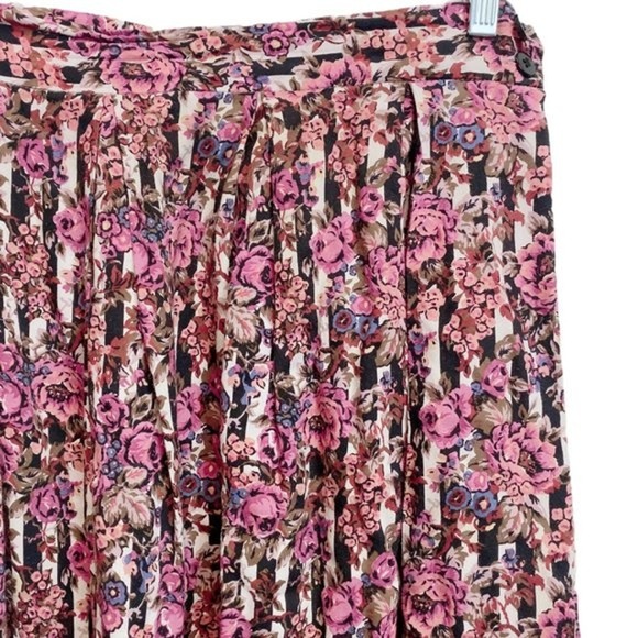 Vintage Intuition Floral Grandmacore Pleated Pocket Maxi Skirt Made in USA - Picture 3 of 12